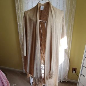 Gold glittering poncho cardigan